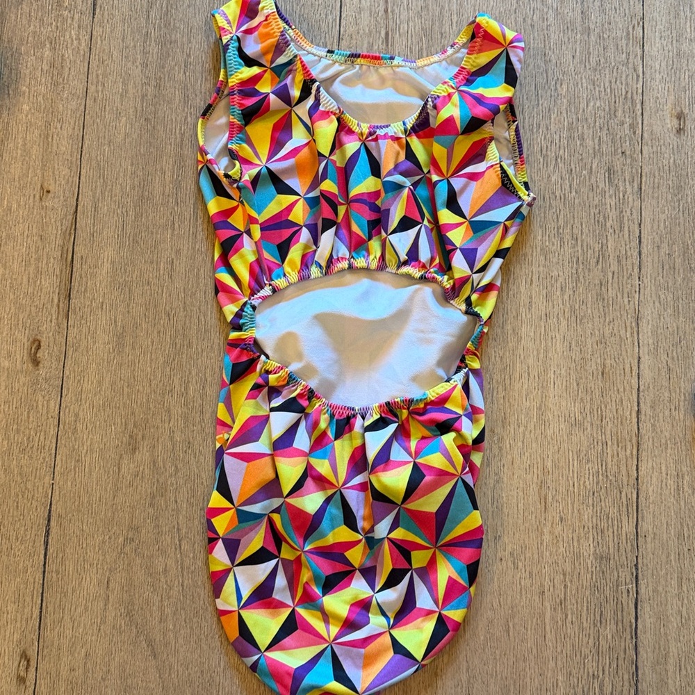 Colorful Geometric Patterned Leotard - image 2